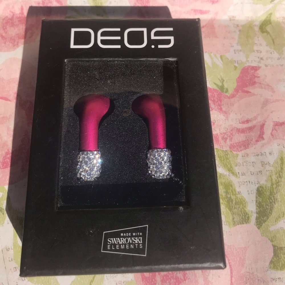 💥NEW DEOS SWAROVSKI EARPHONE COVER IN HOT PINK💥